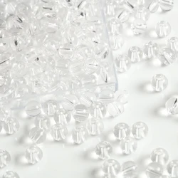Transparent Deep Wine Red Smooth Round Glass Beads - 6mm 100pcs (Transparent)