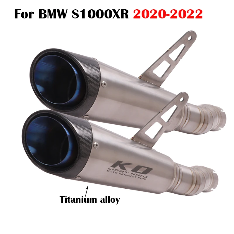

Titanium Alloy Exhaust System Slip On Motorcycle Muffler Tail Pipe Tip 51mm Middle Connect Link Tube For BMW S1000XR 2020-2022