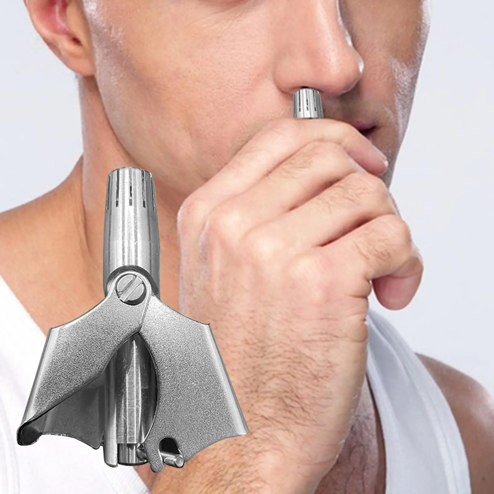 

Portable Manual Nose Hair Trimmer Shaver Small Size with Storage Case Tool Shaving Waterproof Nose Hair Remover for Office Car