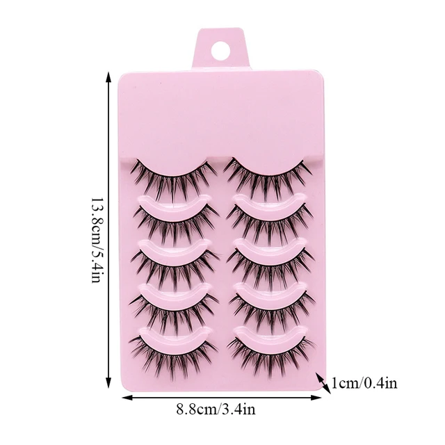 Eye makeup accessories 5 pairs set Cos cross false eyelashes Lash Extension 3D bunch Japanese Fairy Little Devil Cosplay 5 Pairs 2