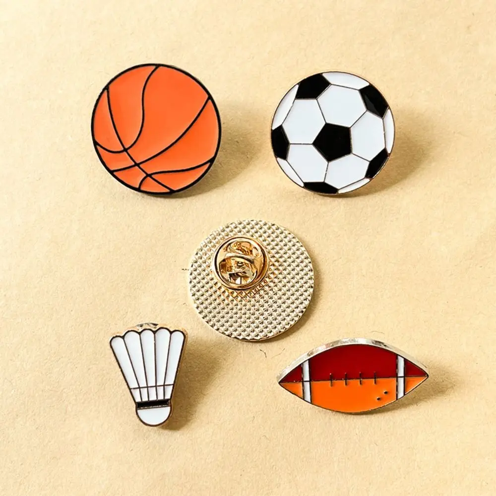Soccer Sports Ball Enamel Pin Basketball Volleyball Dripping Oil Brooch Alloy J…