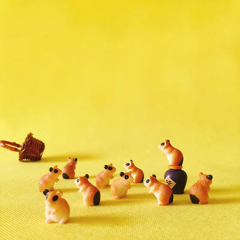 ornament crafts miniature ornament miniature figurines resin crafts 10 Pcs Hamster/fairy garden gnome/moss terrarium home decor/crafts/bonsai/bottle garden/miniatures figurine/DIY supplies