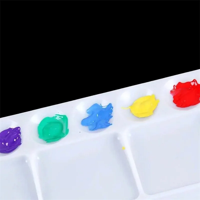 1Pc Oil Paint Water Coloring Palette For Kids Children Adults Art Acrylic Drawing Tray Plastic Pallet Student Stationery paint tray color palette watercolor palette