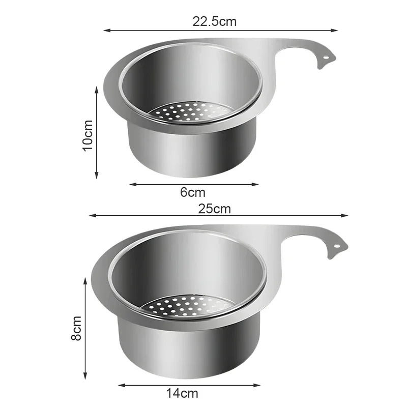 Sink Strainer Stainless Steel Swan Removable Goosehead Storage Drainage Basket Hanging Wet & Dry Drainage Racks