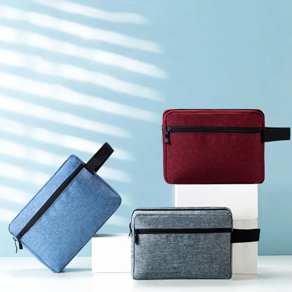 

Portable Zipper Cream Color Wash Pouch Large Capacity Cosmetic Bags Korean Storage Bags Travel Organizer Women Toiletry Bag