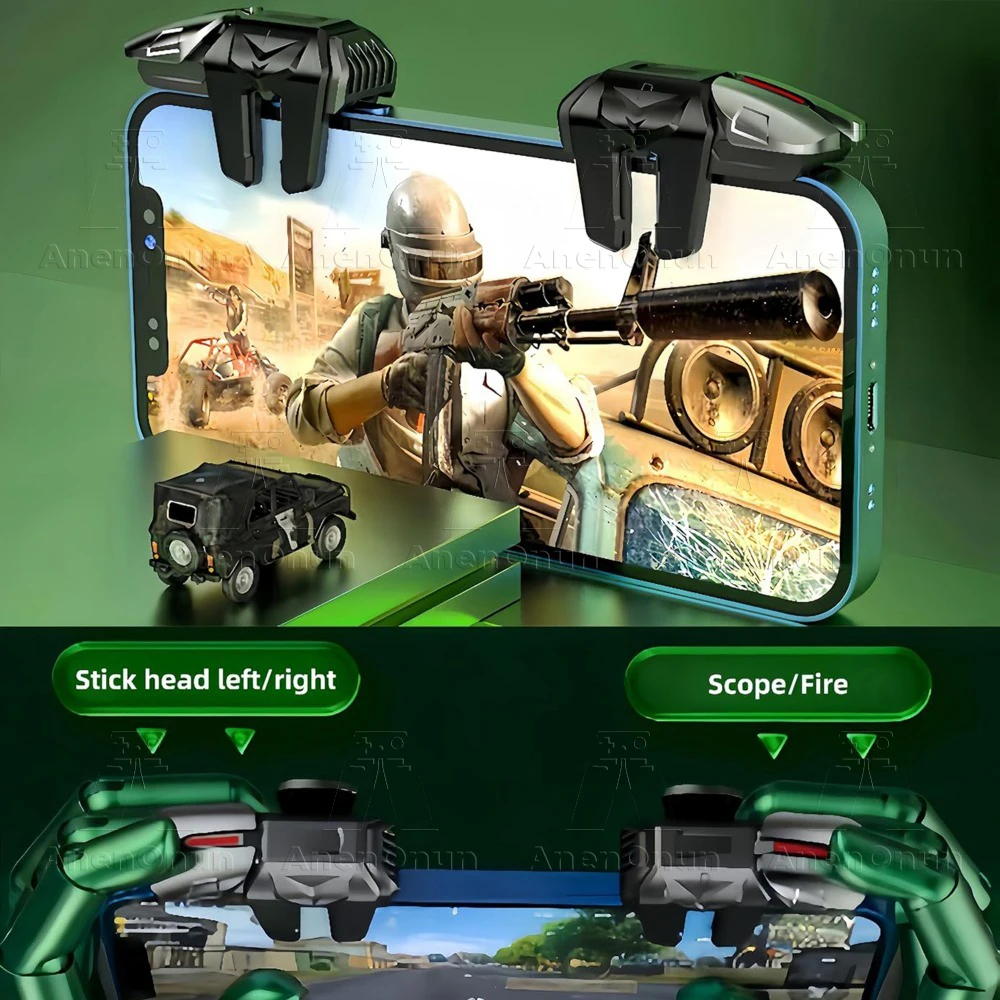 Enhanced Mobile Gaming Controller with 6-Finger Mechanical Triggers