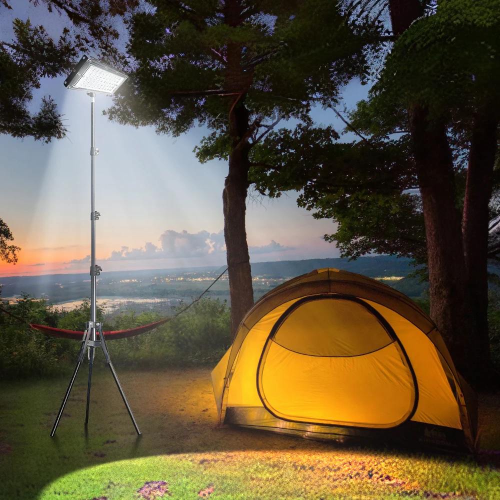 Floor Lamp Outdoor with Timer, Adjustable Color Temperature & Brightness, LED Stanging Work Light for Living Room Garden Camping