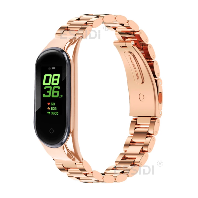 pulseira metálica de aço acessórios para relógio xiaomi mi band