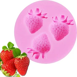 3D Strawberry silicone mold soap sugar fondant molds fruit chocolate moulds for cakes decorating tools