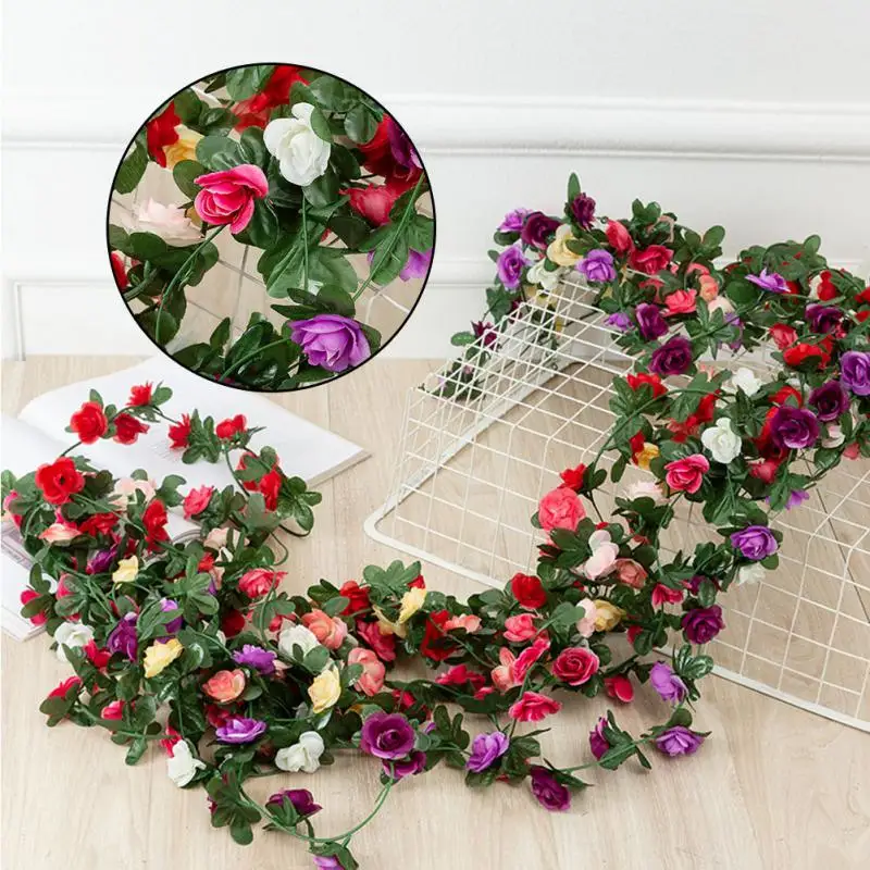 1pcs Artificial Flower Fake Hanging Fake Vine Plants Leaves Artificials  Garland Flowers Wedding Decoration