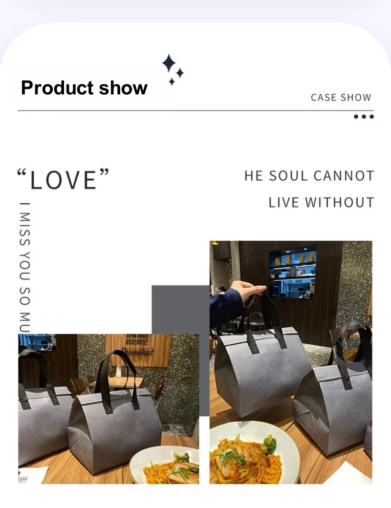 10pcs Grey Non-Woven Insulated Tote Bags – Reusable Portable Pouches for Bread, Food, B... - SKU NITB1619 - UGI Packaging