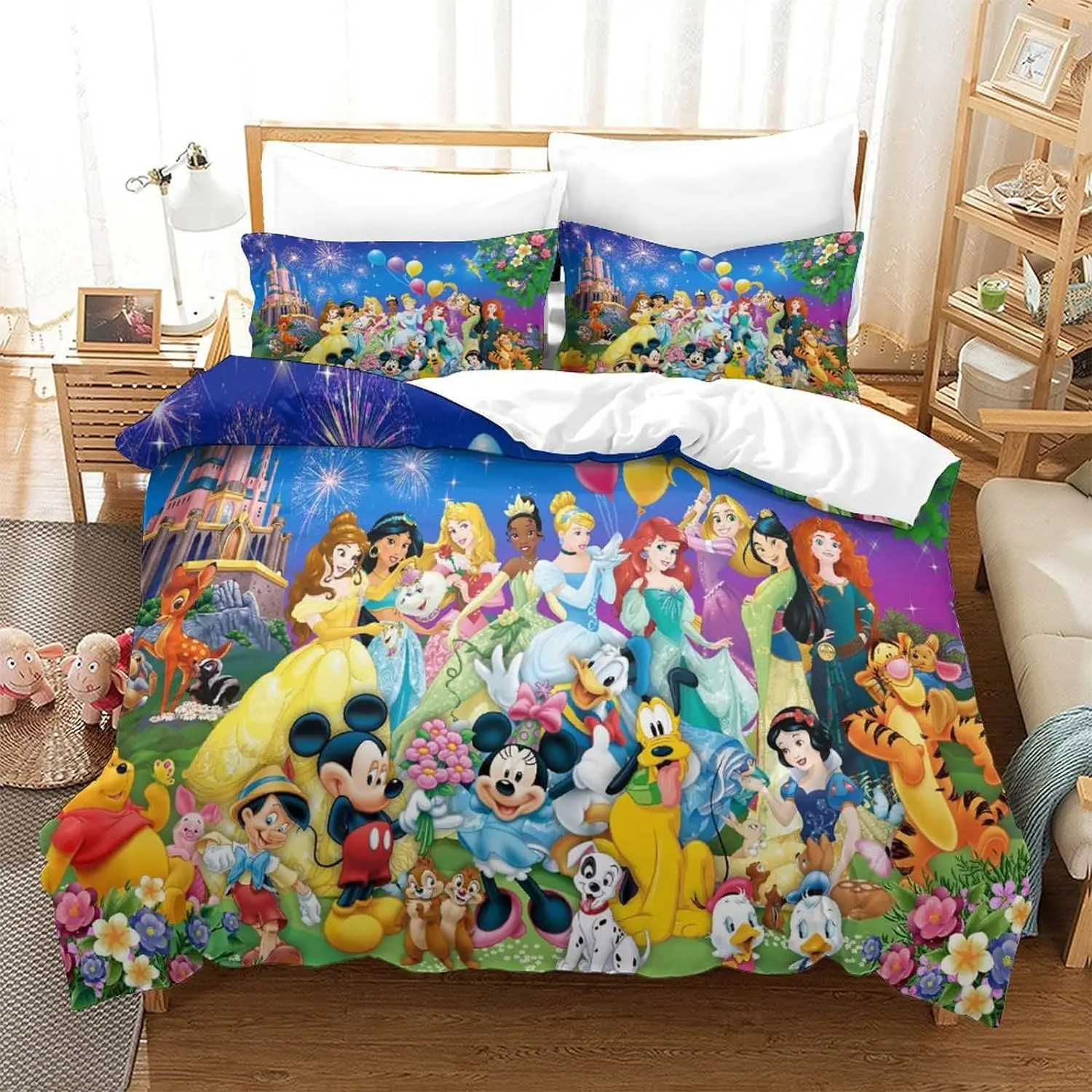 Disney-3D Quilt Cover Set para quarto, cama macia em microfibra, fronha para adolescentes e adultos, 3 PCs, 75x50