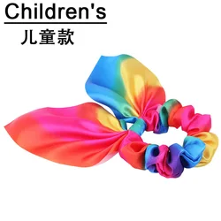 Rainbow Ribbon Bow Hair Tie and Scrunchie Set (Children)
