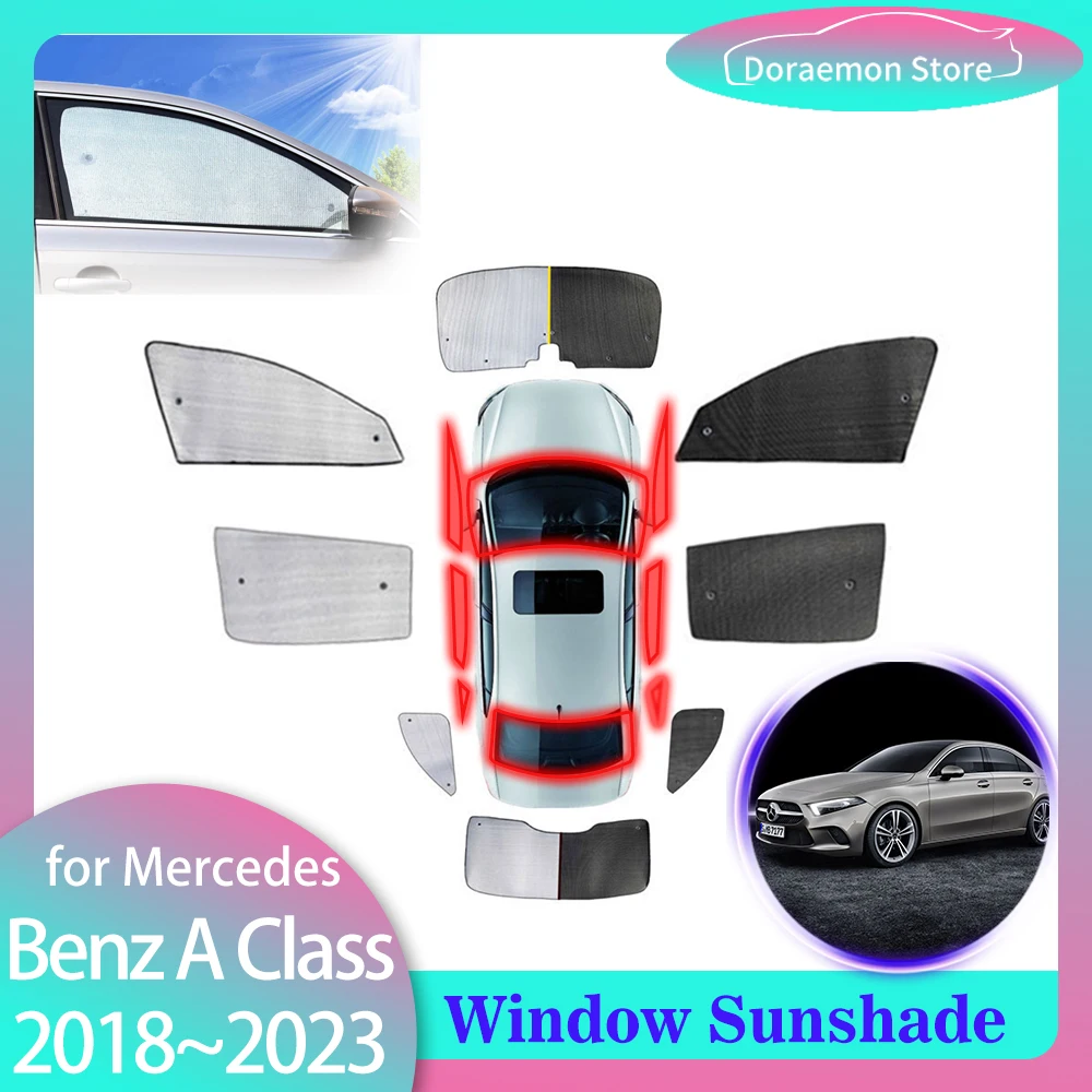

Full Cover Sunshades for Mercedes Benz A Class A45 W177 A200 A220 A250 2018~2023 Window Curtain Windshield Visor Mat Accessories