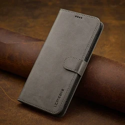 Premium Flip Leather Wallet Phone Case with Card Slots for Redmi 11A or 12C (Grey Lcxnw)