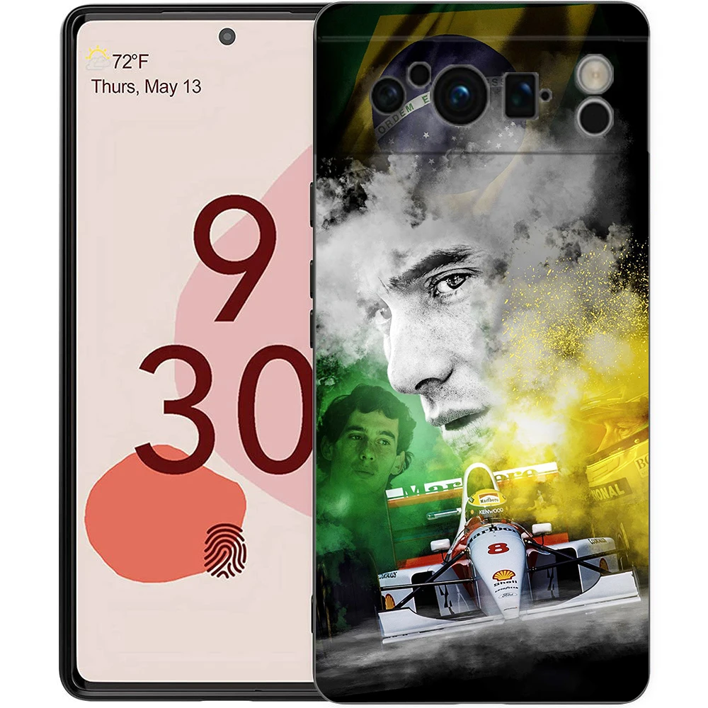 Ayrton Senna F1 Black Soft Shell Phone Case