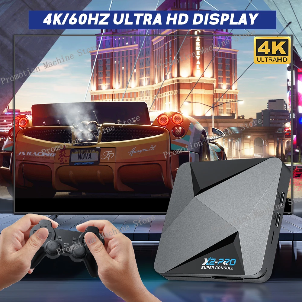 KINHANK 슈퍼 콘솔 X2 Pro 게임 박스 레트로 비디오 게임 콘솔 TV 박스 100000   PSP/PS1/Sega Saturn/DC/N64 게임패드용 비디오 게임