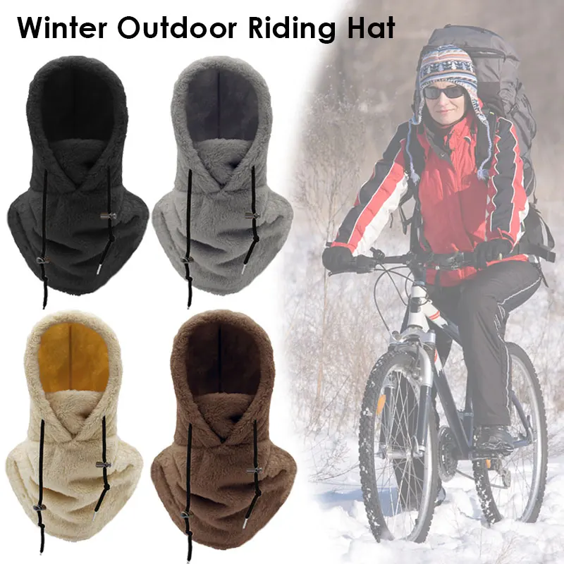 

Winter Warm Face Mask Riding Ski Hiking Bonnet Thicken Plush Winter Head Hood Fleece Hats Thermal Face Mask Scarf Beanies