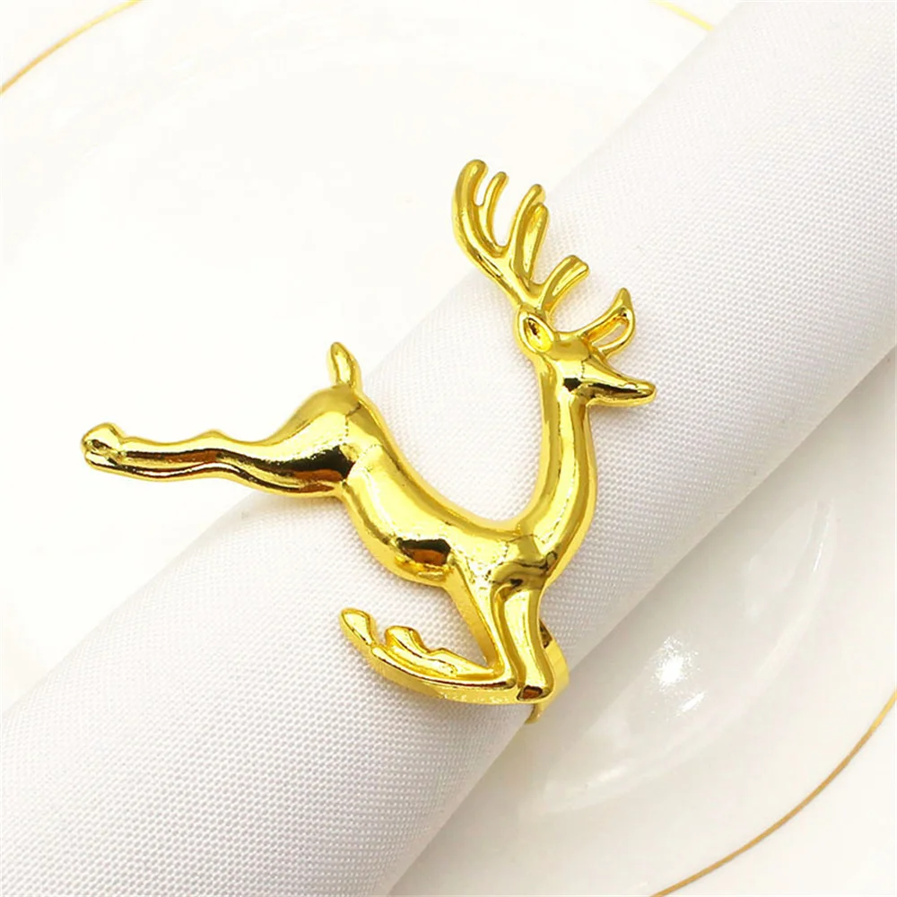 Christmas Napkin Rings 6Pcs for Christmas Party Dinner Table Decoration
