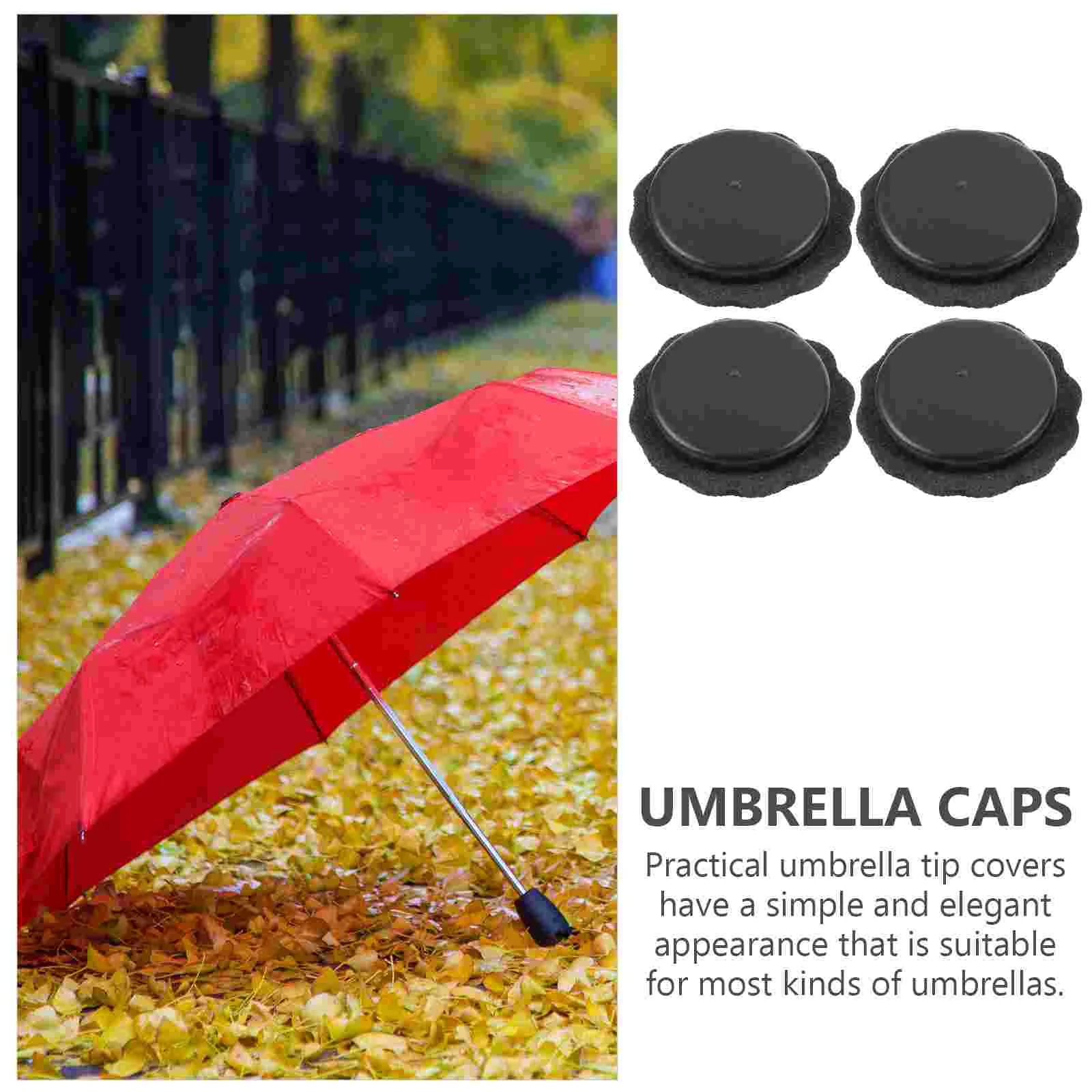4 Pcs Folding Umbrella Tips Tops Covers Accessories Pole Cap Folding Durability Caps Tops Iron Tip Covers