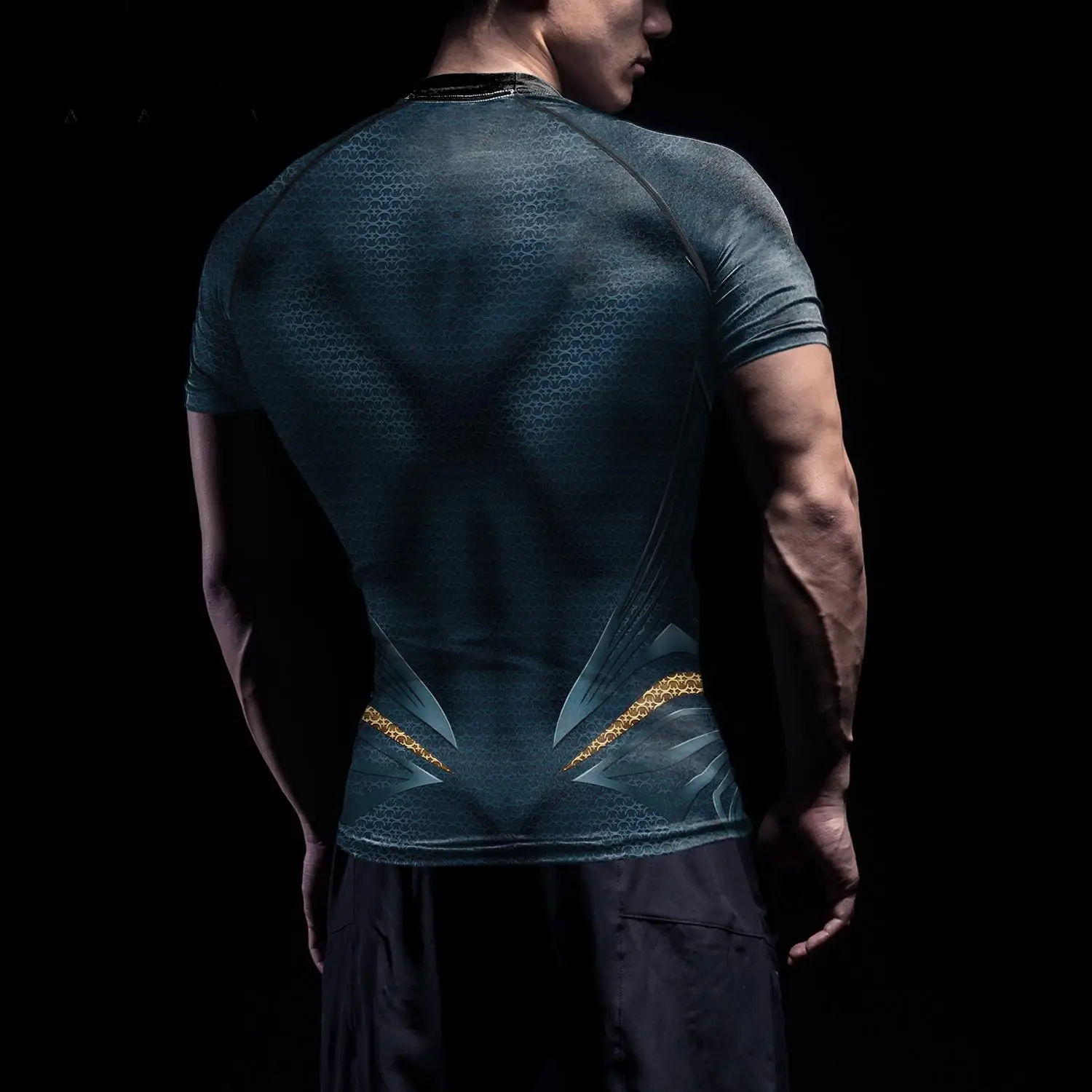 Nadanbao Swimming Rash Guard Men Superhero Print Workout Tee Shirt Long Sleeve Tops Man Fitness Clothing Compression T-Shirt
