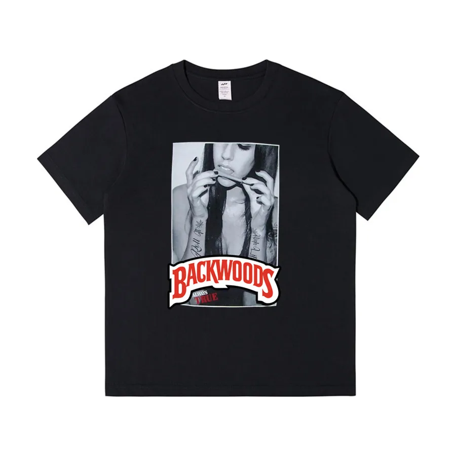

Summer T-Shirts Men Women Casual Backwoods Blunt Weed Short Sleeve T Shirt Mens 230gsm Thick Cotton Hip Hop Streetwear Tops Tees
