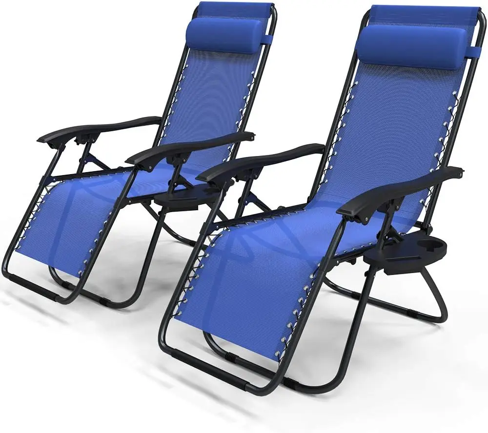 Zestaw 2 składanych leżaków z wyjmowanym uchwytem na kubek z Polski za $49.84 / ~179zł