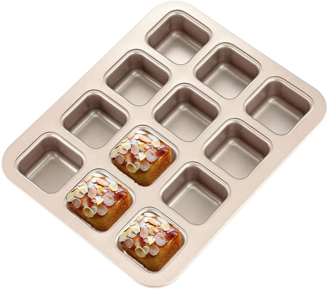 Financier Chefmade Cake Pan, 8 NonStick Rectangle Wells.Biscuits, Muffin