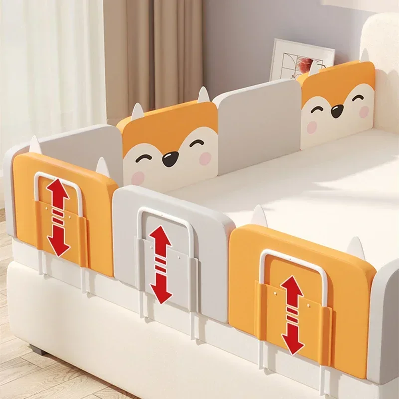 38cm Height Baby Bed Rail Guard Height Adjustable Anti-collision Guardrail Children's Bed Fence General Soft Gate Crib Rail