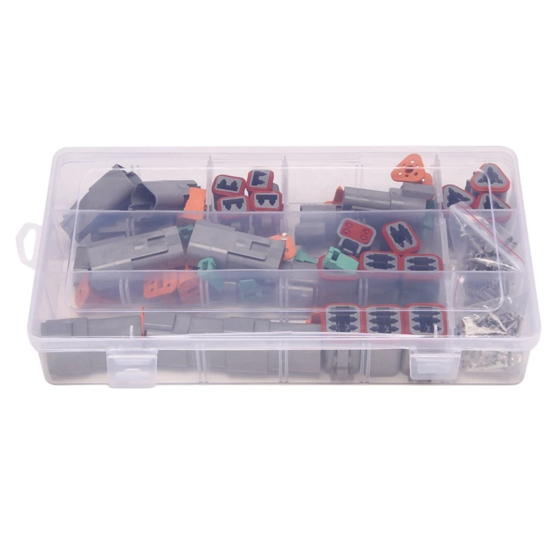 

420Pcs Deutsch DT Series Waterproof Wire Connector Kit DT06-2/3/4/6S DT04-2/3/4/6P Automotive Sealed Plug With Pins Box