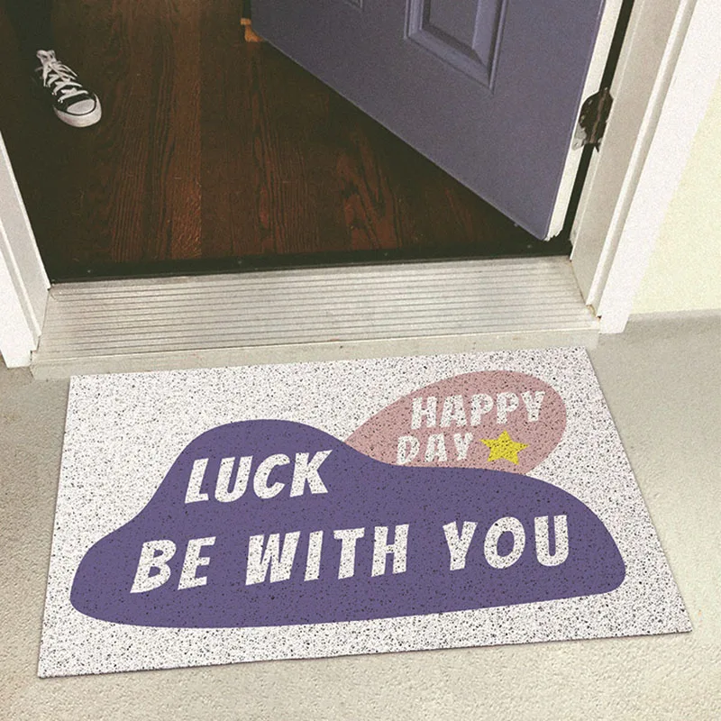 Dopamine Colors PVC Welcome Entrance Doormat Anti-slip Floor Mat for Entry Porch Hallway Entryway Home Decor Dust Removal Carpet