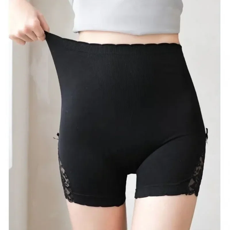 High Waist Underwear Safety Short Pants Thin Seamless Lace Shorts Leggings High Waist Hip-lifting Pants Ice Silk Panties Summer Underwear Accessories