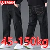 Men's Black Jeans Pants Big Size 48 50 Large Size Pants for 45-150kg Jeans Hombre Wide Leg Jeans Pantalon Homme Baggy Jeans 1