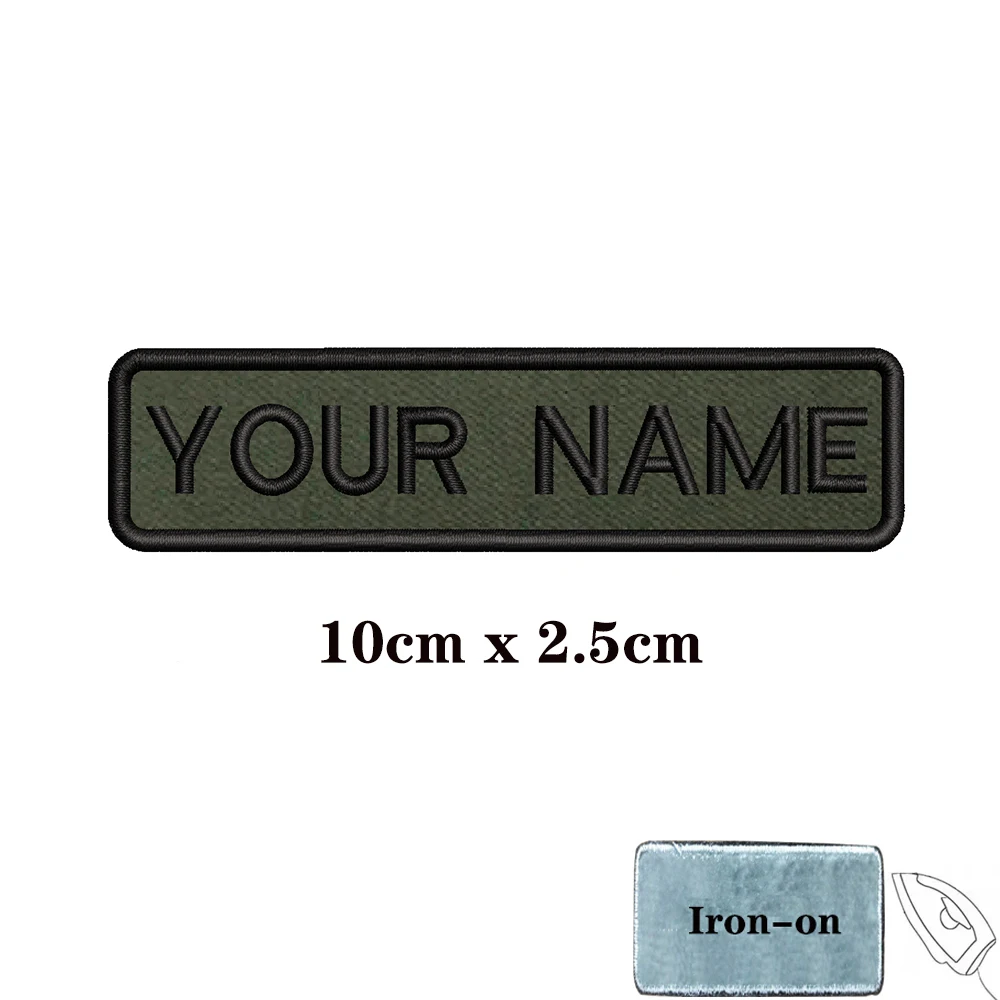 Name Embroidery Patch, Custom Patches Name, Green Name Patches
