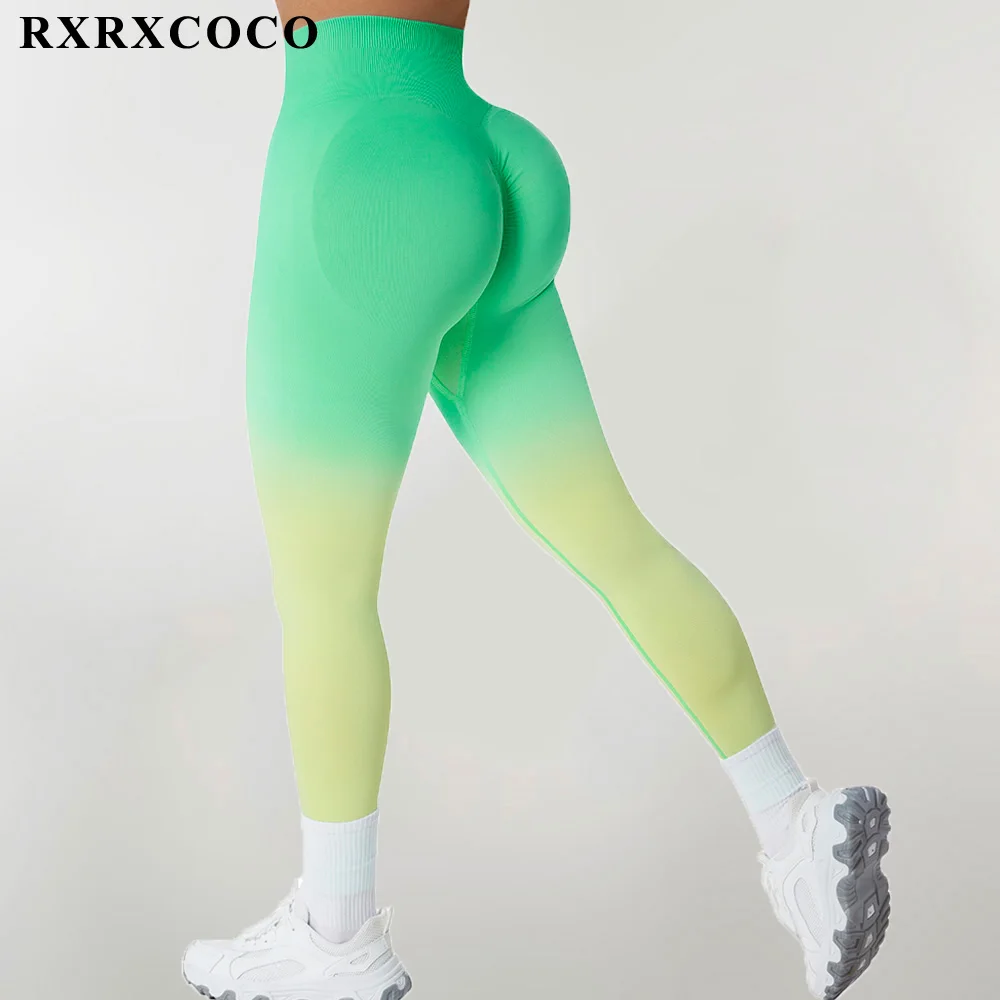 RXRXCOCO Tie Dye Women Leggings High Waist Slim Seamless Leggings