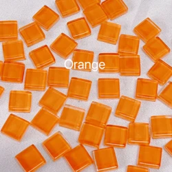 Handmade DIY Colored Crystal Ceramic Mosaic Tiles - 50 Piece Set for Decorative Wall Art and Crafts (Orange)