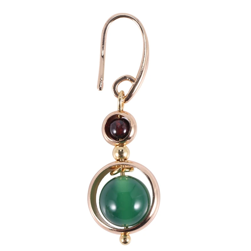Ethnic Vintage Dragonfly Stone Bead Asymmetric Dangle Earrings Fashion Jewelry Drop Hook Earrings For Women Gift