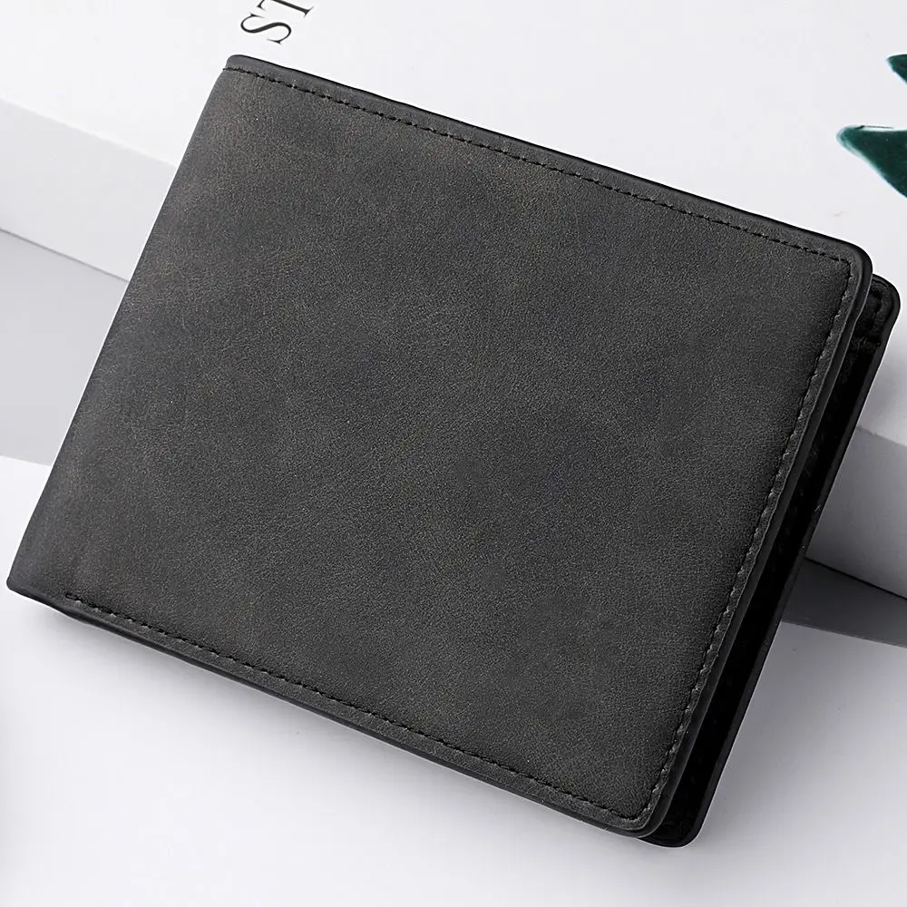 Fashion PU Leather Men Wallet Multi-card Slot Folding Coin Purse Large-capacity Money Bag 2