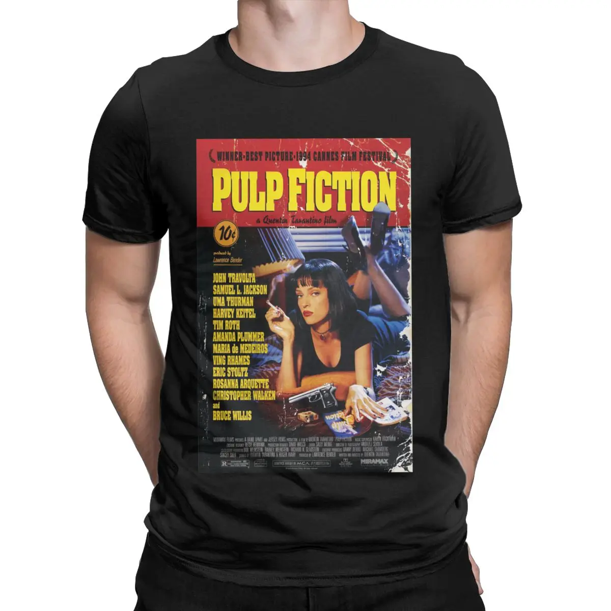 Men Women T Shirt Vintage Pulp Fiction 