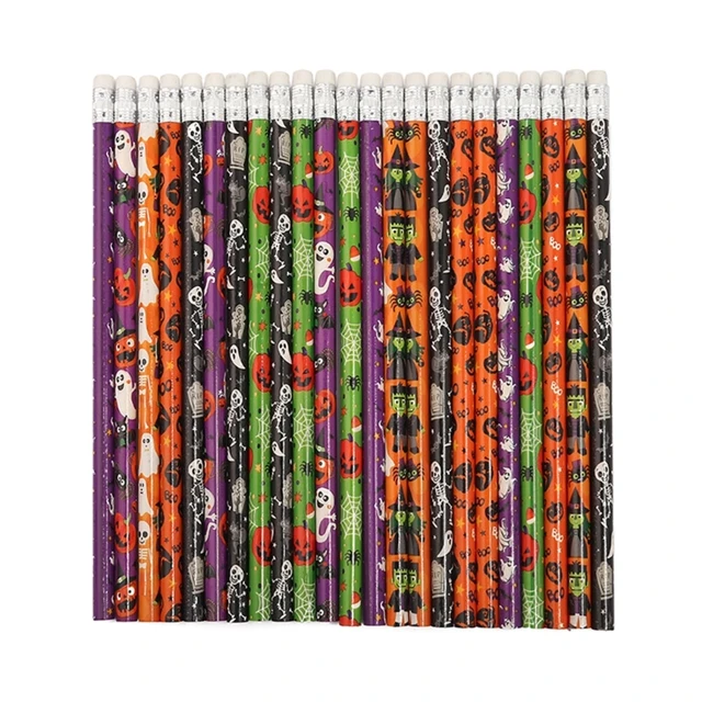Crayons d'Halloween avec gommes, 6/12 pièces, pour remplissage de sacs  cadeaux pour fête d'Halloween - AliExpress