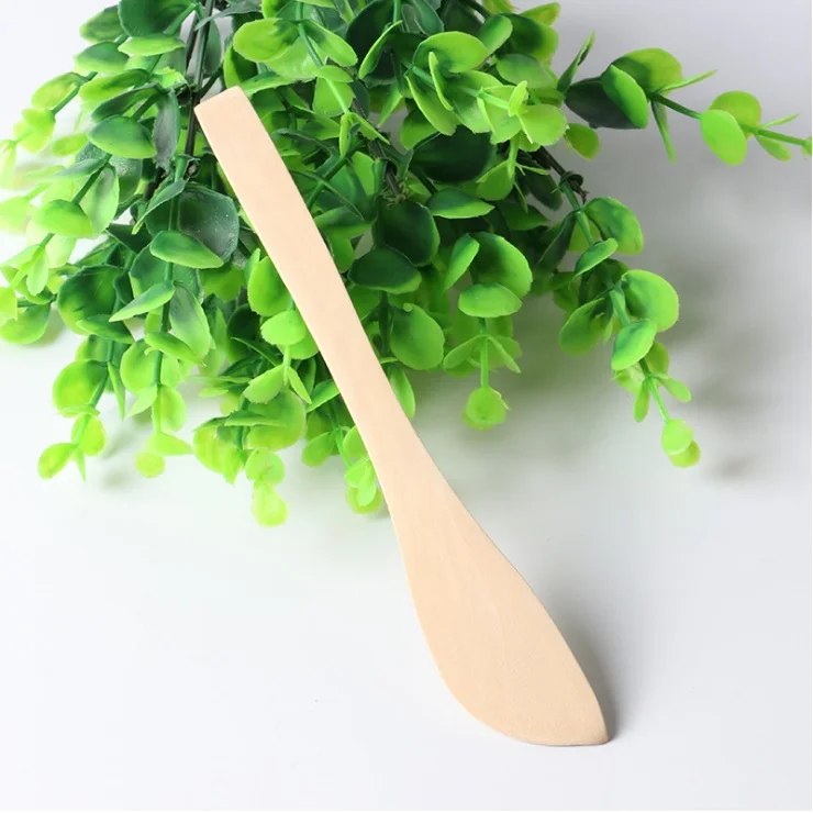 1000pcs Eco-friendly solid wood tableware wooden mask knife guacamole cheese butter cream dumpling knife