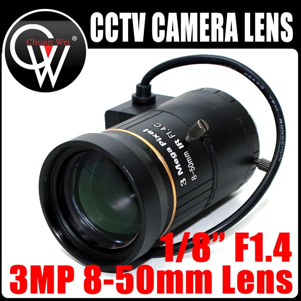 3.0MP 8.0-50mm lens C Mount Lens DC AUTO Iris Lens Varifocal zoom Focus lens for cctv camera industry Microscope Camera