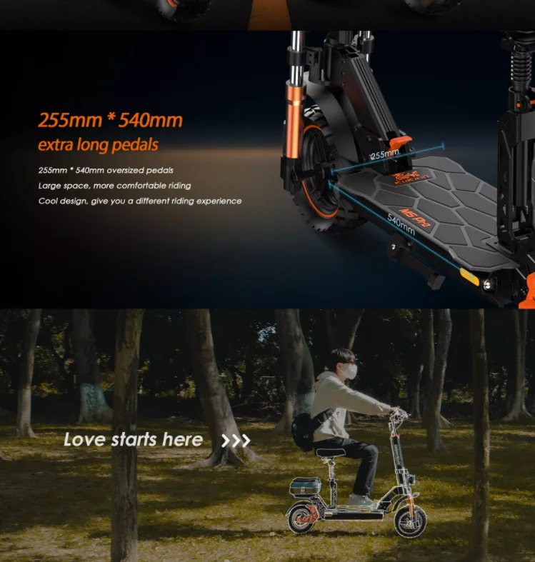 Ruitu M5Pro Powerful 1200w Motor Adult Scooter High Speed 52km/h 48V 20.8ah Battery 10-inch Tire Foldable Electric Scooter
