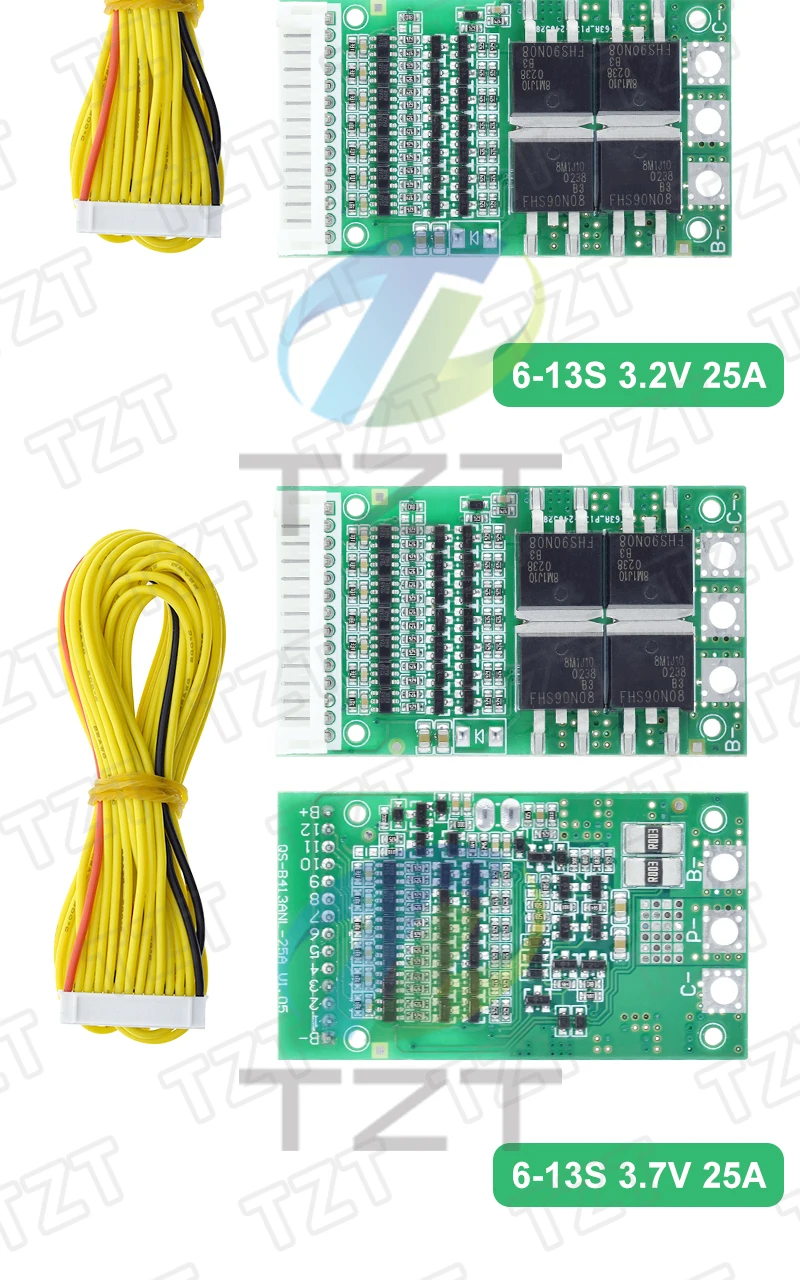 BMS 6S 7S 8S 9S 10S 11S 12S 13S 3,2V 3,7V 25A Einstellbare BMS Lithium Li-Ion 18650 Batterie Schutz System Board Modul – Detail 7