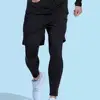Men's Running Pants 2 In 1 Cropped Pants Compression Running Trousers Quick Dry Fitness Gym Leggings Training Bottoms 5