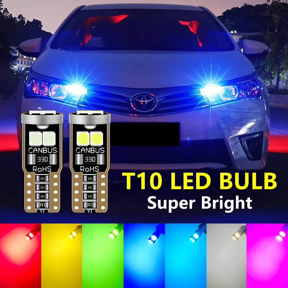 

10PC Canbus LED T10 W5W Interior light Car LED194 501 6SMD 3030LED Instrument Lights bulb Wedge Clearance Light error Free 12V