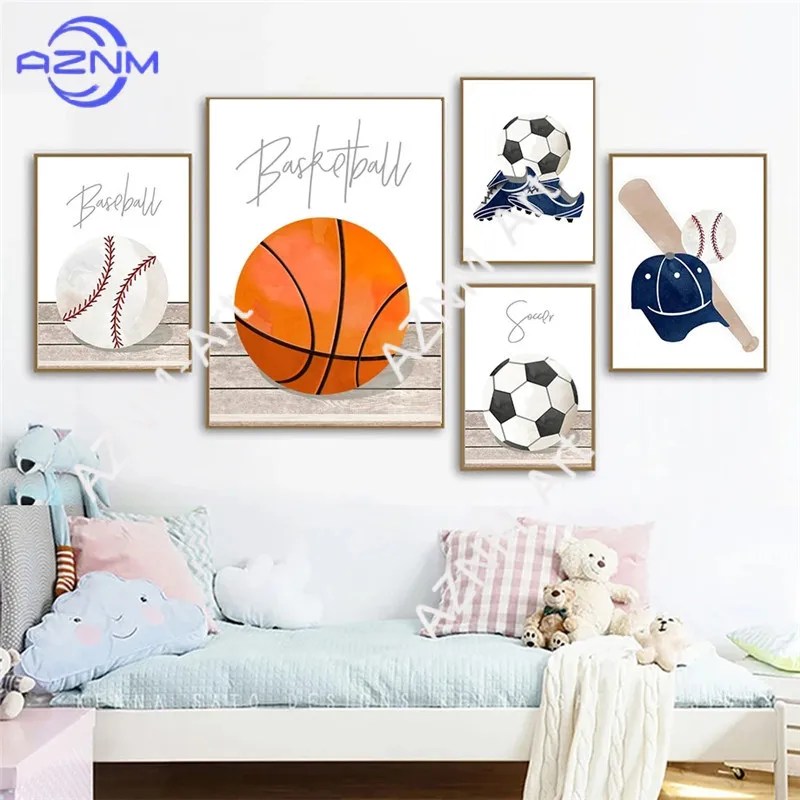 Quadri su Tela con Temi Sportivi: Calcio, Basket, Baseball, Golf - Poster e Immagini per Decorazione Camere dei Bambini e dei Ragazzi - immagine 3