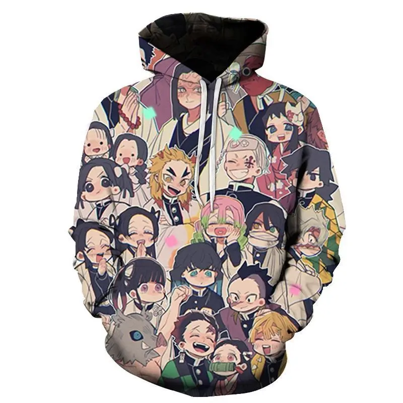 

Anime Demon Slayer Q-Edition Pattern Hoodie 3D Printing Men Women Streetwear Hooded Sweatshirt Clothing Kid Cosplay Pullover Top