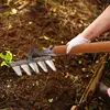 4/5/6/7 Teeth Iron Gardening Hoe Weeding Rake Farm Tool Grasping Raking Loosening Soil Nail Rake Agricultural Tools 5