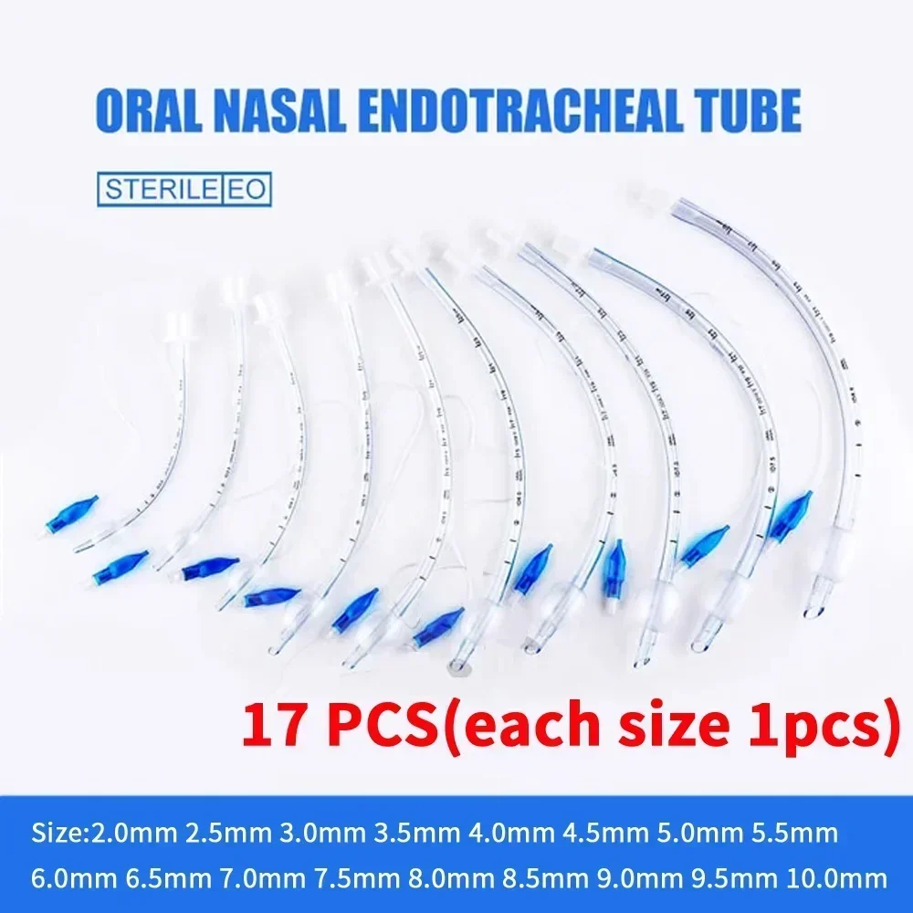 17Pcs Veterinary Endotracheal Tube Veterinary Equipment 2-10mm Endotracheal Tube
